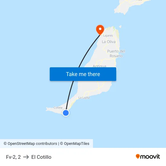 Fv-2, 2 to El Cotillo map