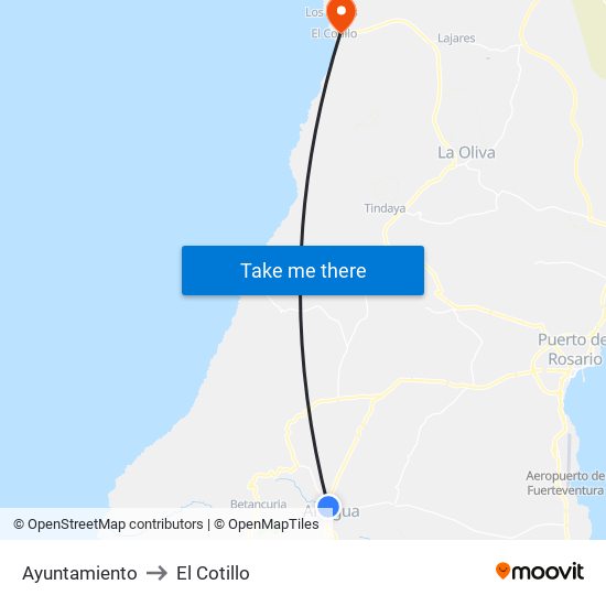 Ayuntamiento to El Cotillo map