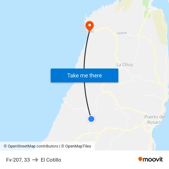 Fv-207, 33 to El Cotillo map