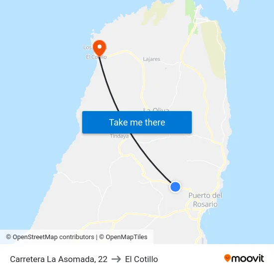 Carretera La Asomada, 22 to El Cotillo map