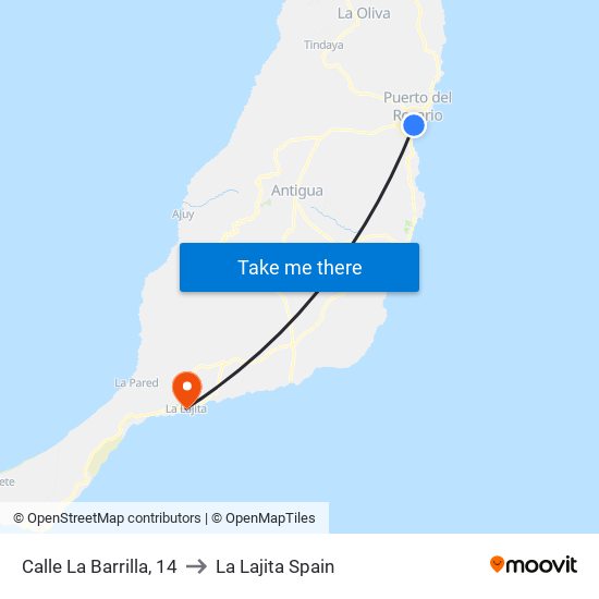 Calle La Barrilla, 14 to La Lajita Spain map