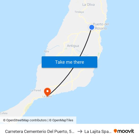 Carretera Cementerio Del Puerto, 54d to La Lajita Spain map