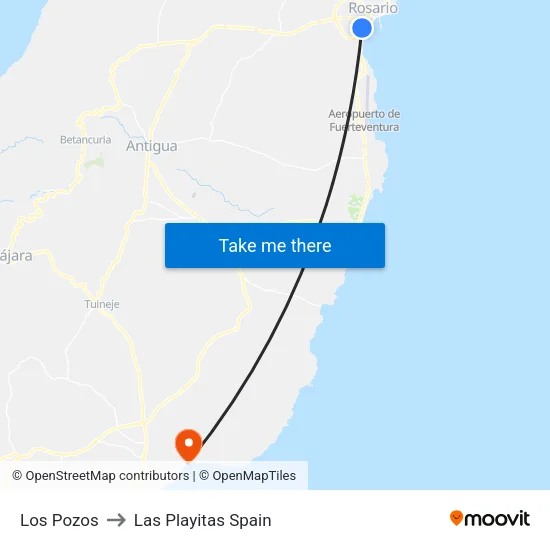 Los Pozos to Las Playitas Spain map