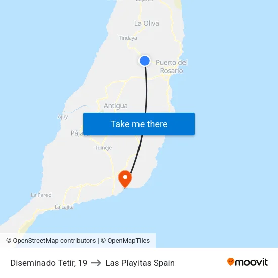 Diseminado Tetir, 19 to Las Playitas Spain map