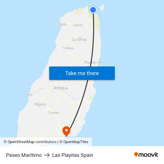 Paseo Marítimo to Las Playitas Spain map
