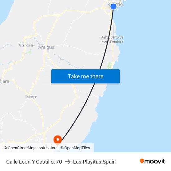 Calle León Y Castillo, 70 to Las Playitas Spain map