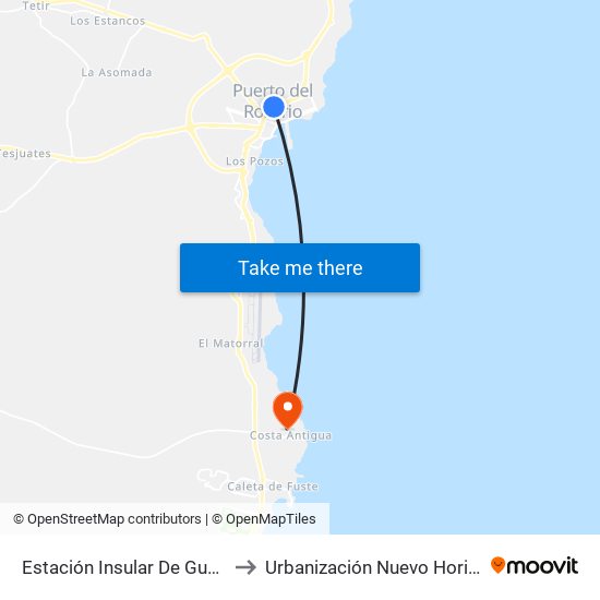 Estación Insular De Guaguas to Urbanización Nuevo Horizonte map