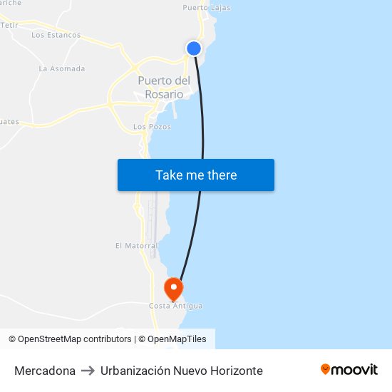 Mercadona to Urbanización Nuevo Horizonte map