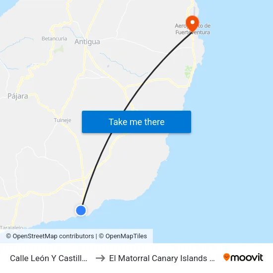 Calle León Y Castillo, 10 to El Matorral Canary Islands Spain map