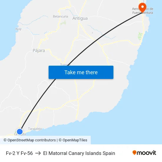 Fv-2 Y Fv-56 to El Matorral Canary Islands Spain map