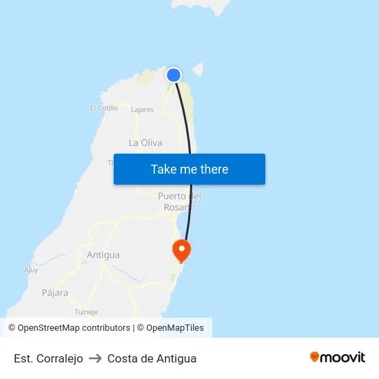 Est. Corralejo to Costa de Antigua map