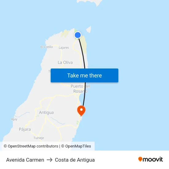 Avenida Carmen to Costa de Antigua map
