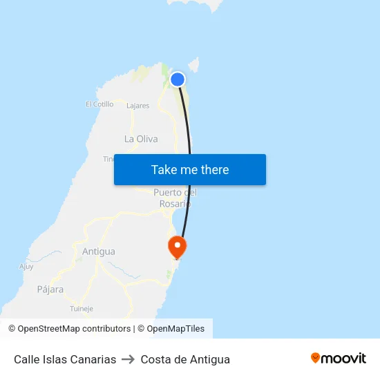 Calle Islas Canarias to Costa de Antigua map