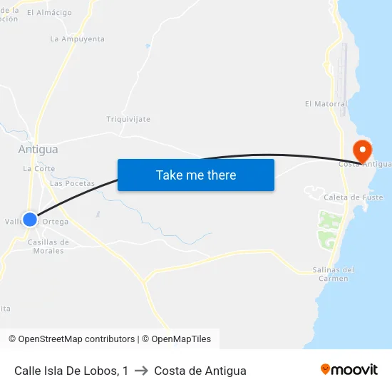 Calle Isla De Lobos, 1 to Costa de Antigua map