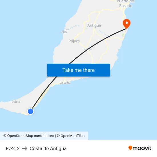 Fv-2, 2 to Costa de Antigua map