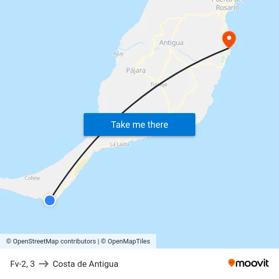 Fv-2, 3 to Costa de Antigua map