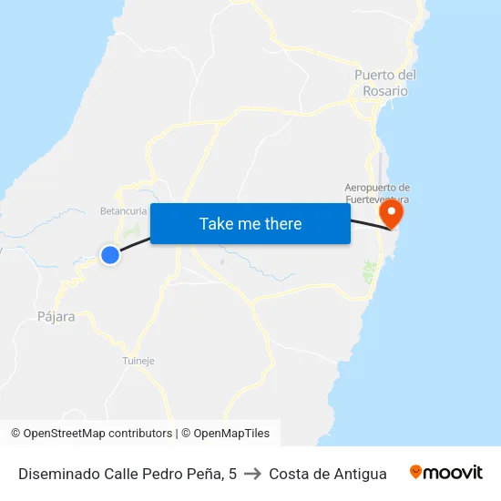 Diseminado Calle Pedro Peña, 5 to Costa de Antigua map