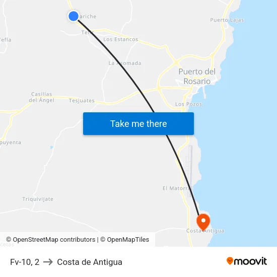 Fv-10, 2 to Costa de Antigua map