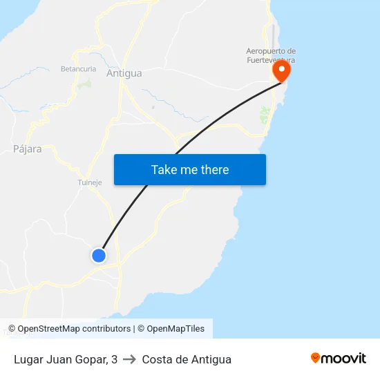 Lugar Juan Gopar, 3 to Costa de Antigua map