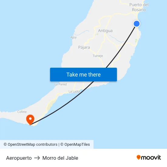 Aeropuerto to Morro del Jable map
