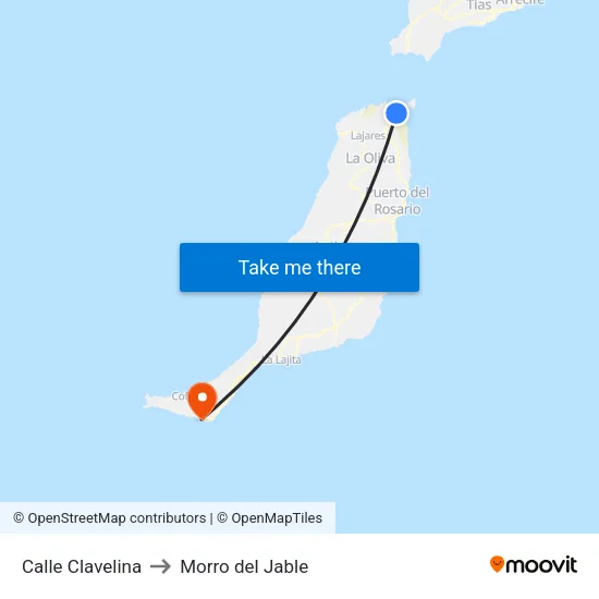 Calle Clavelina to Morro del Jable map