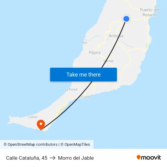 Calle Cataluña, 45 to Morro del Jable map