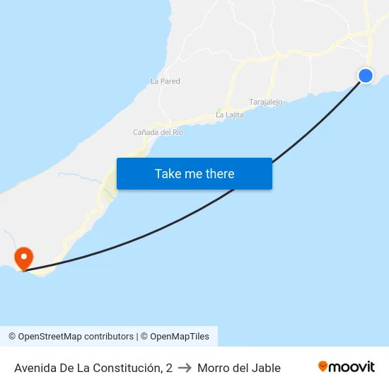 Avenida De La Constitución, 2 to Morro del Jable map