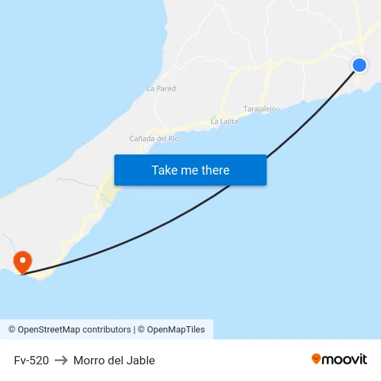 Fv-520 to Morro del Jable map