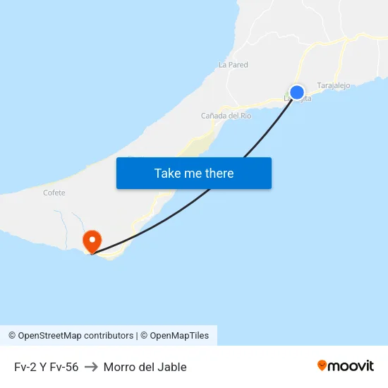 Fv-2 Y Fv-56 to Morro del Jable map