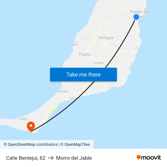 Calle Bentejuí, 62 to Morro del Jable map