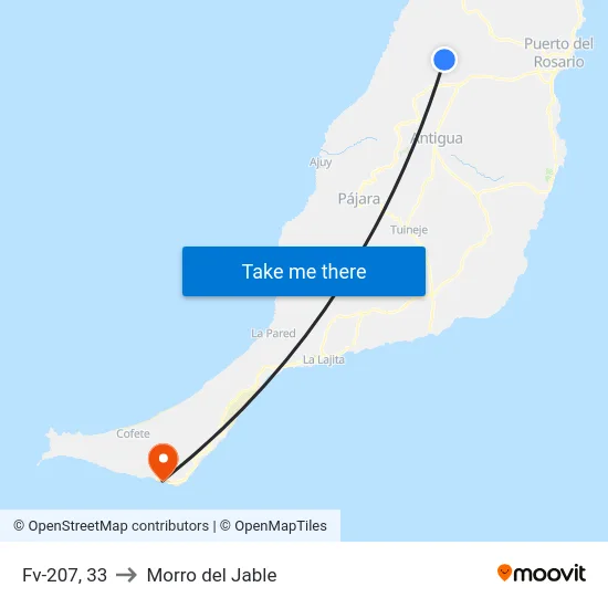 Fv-207, 33 to Morro del Jable map