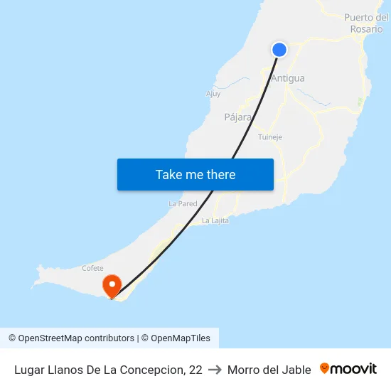 Lugar Llanos De La Concepcion, 22 to Morro del Jable map