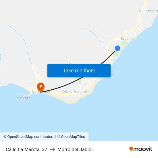 Calle La Mareta, 37 to Morro del Jable map