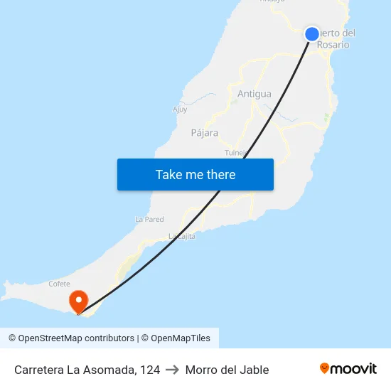 Carretera La Asomada, 124 to Morro del Jable map