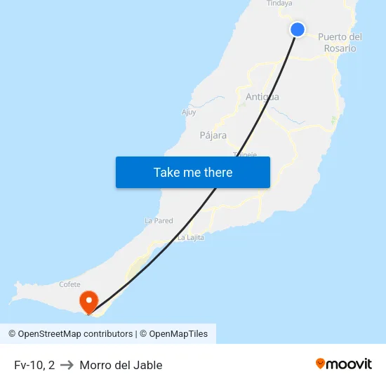 Fv-10, 2 to Morro del Jable map