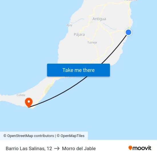 Barrio Las Salinas, 12 to Morro del Jable map
