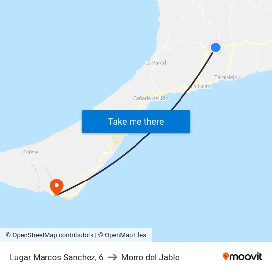Lugar Marcos Sanchez, 6 to Morro del Jable map