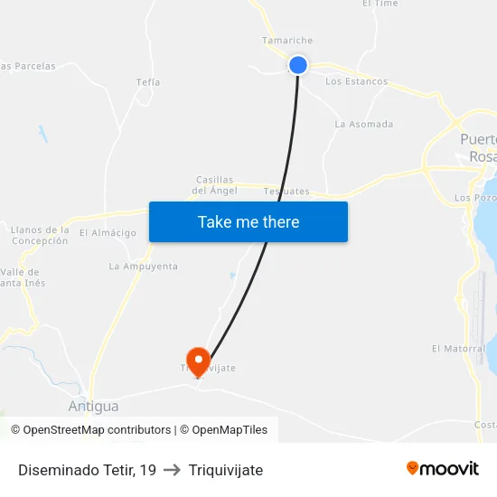 Diseminado Tetir, 19 to Triquivijate map