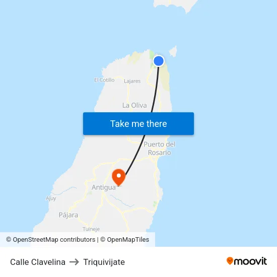 Calle Clavelina to Triquivijate map