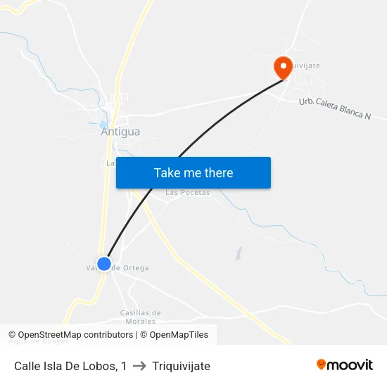 Calle Isla De Lobos, 1 to Triquivijate map