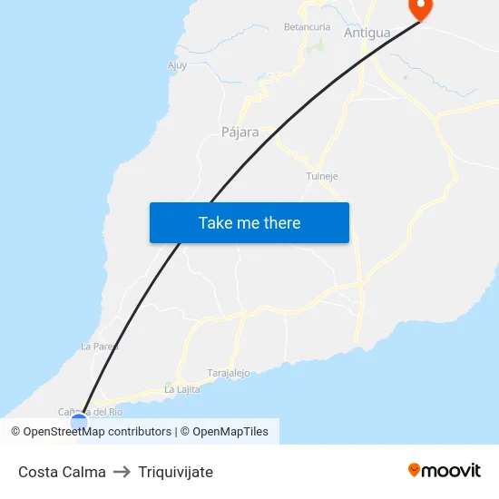 Costa Calma to Triquivijate map