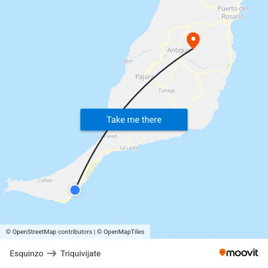 Esquinzo to Triquivijate map