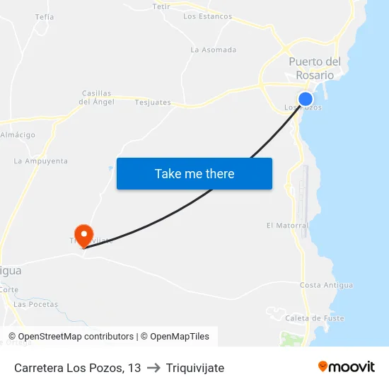 Carretera Los Pozos, 13 to Triquivijate map