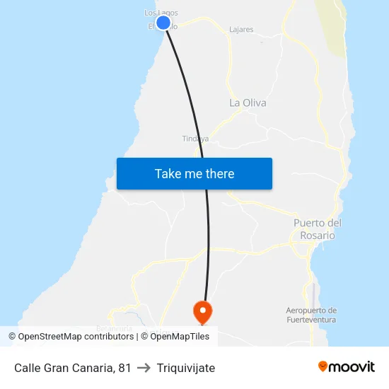 Calle Gran Canaria, 81 to Triquivijate map
