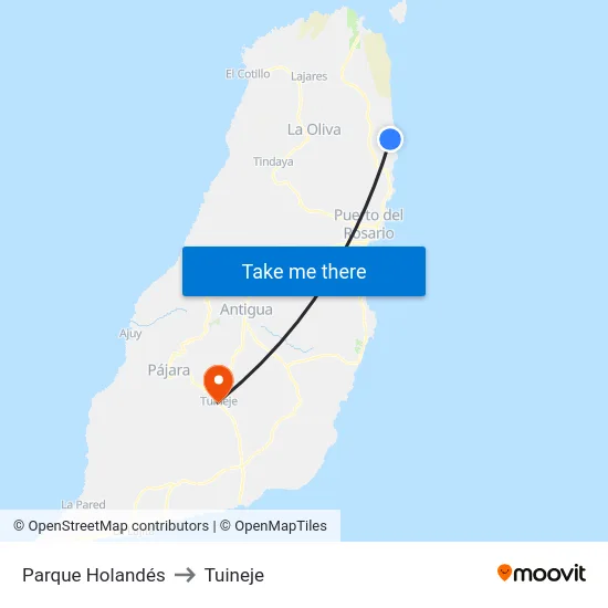 Parque Holandés to Tuineje map