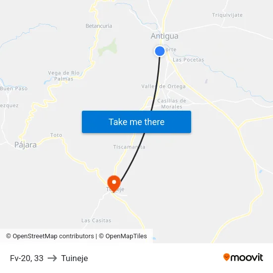 Fv-20, 33 to Tuineje map