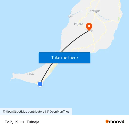 Fv-2, 19 to Tuineje map