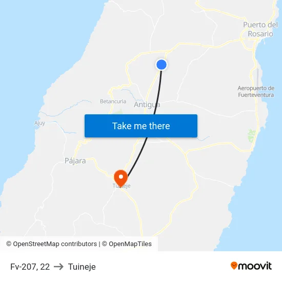 Fv-207, 22 to Tuineje map