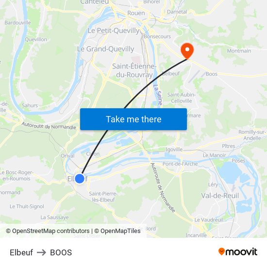 Elbeuf to BOOS map