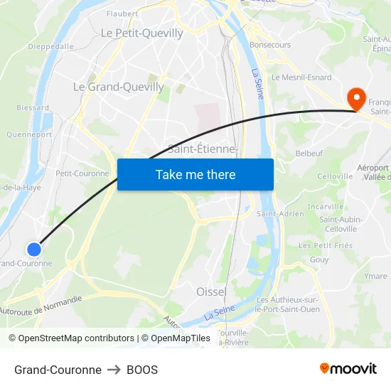 Grand-Couronne to BOOS map